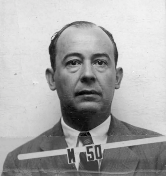 Los Alamos wartime badge photo: John von Neumann